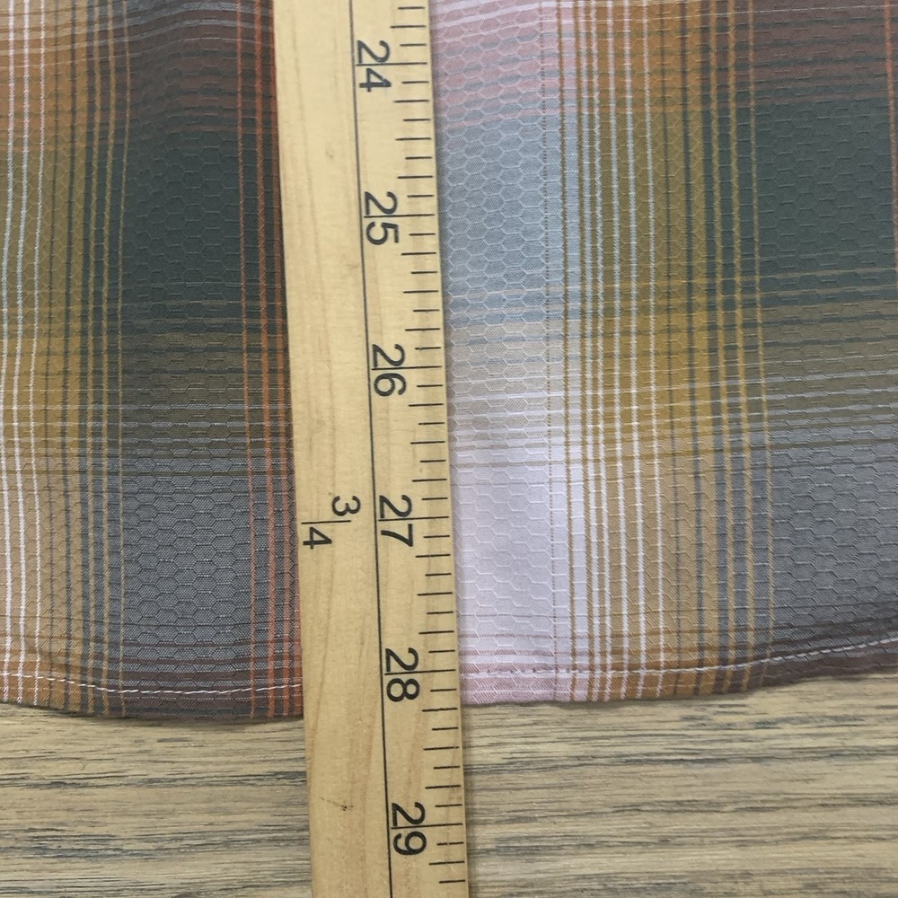 Eddie Bauer Travex Plaid Flannel Shirt Women's XL Tan Cream Rust Button Up - Picture 8 of 8
